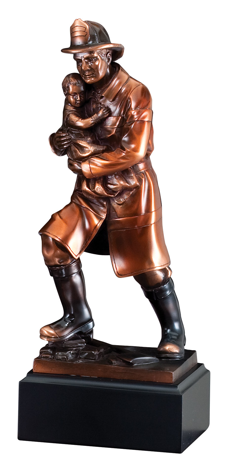 Fireman Rescuing Child Resin Award