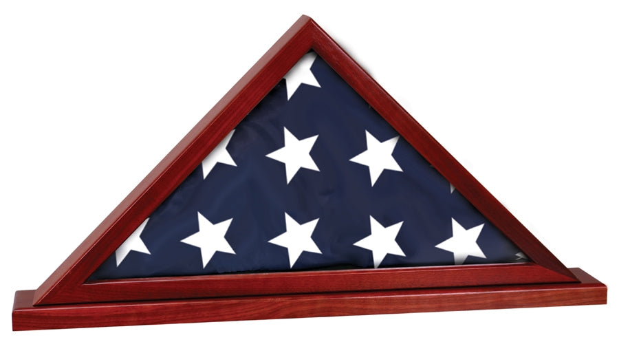 Rosewood Piano Finish Flag Display Case for 5' x 9 1/2' flag with Base