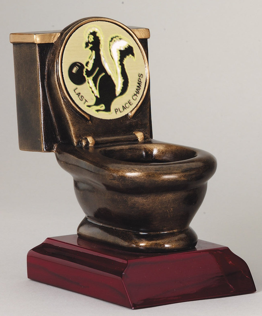 Rosewood-Antique Gold Toilet Loser Award