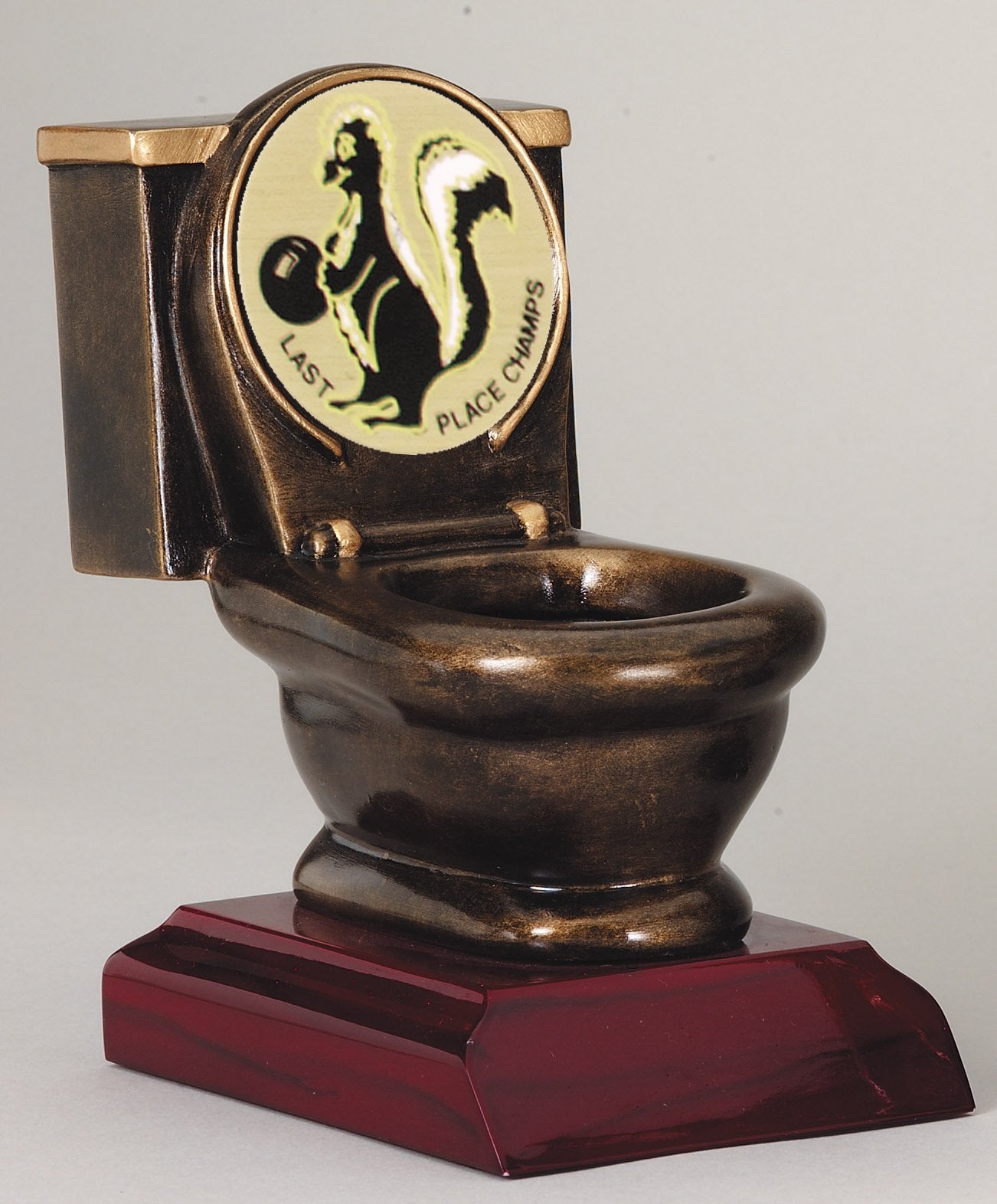 Rosewood-Antique Gold Toilet Loser Award
