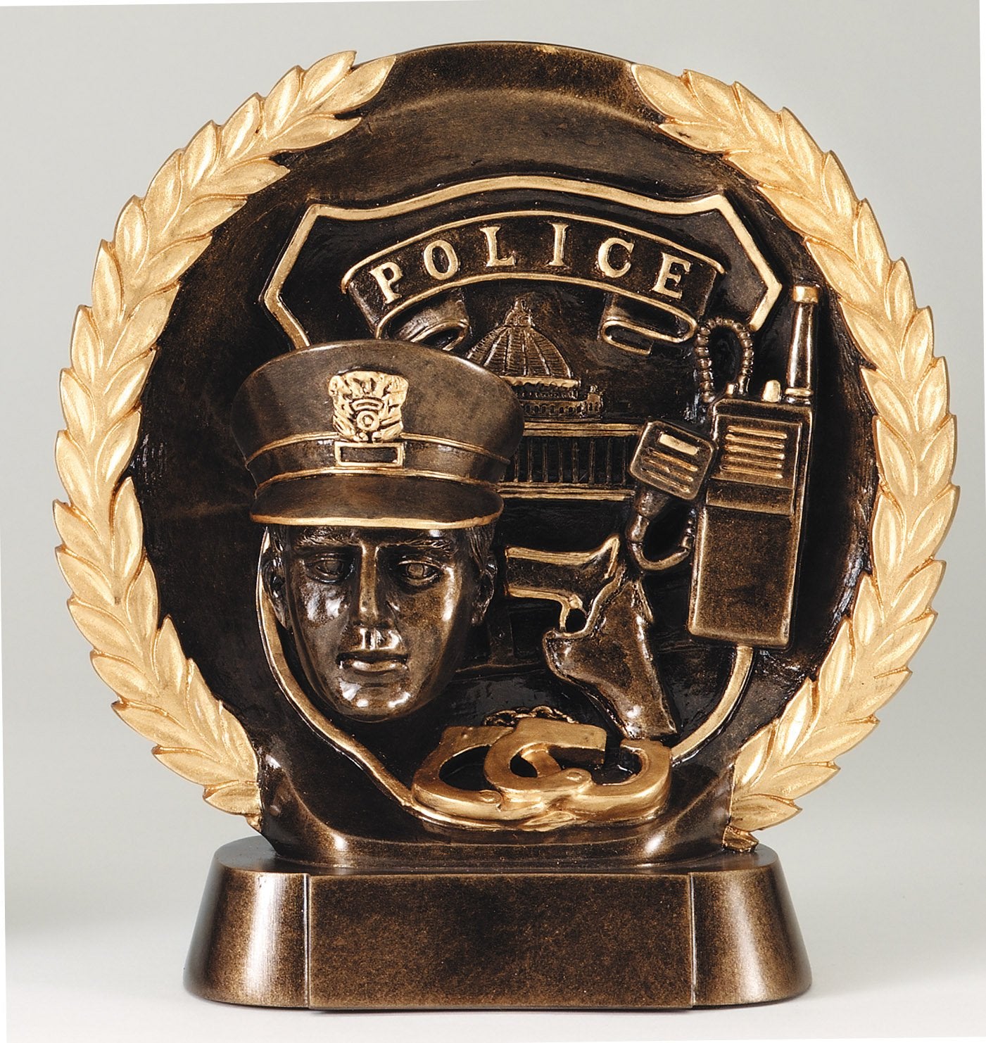 Antique Gold Wreath Police Resin Award