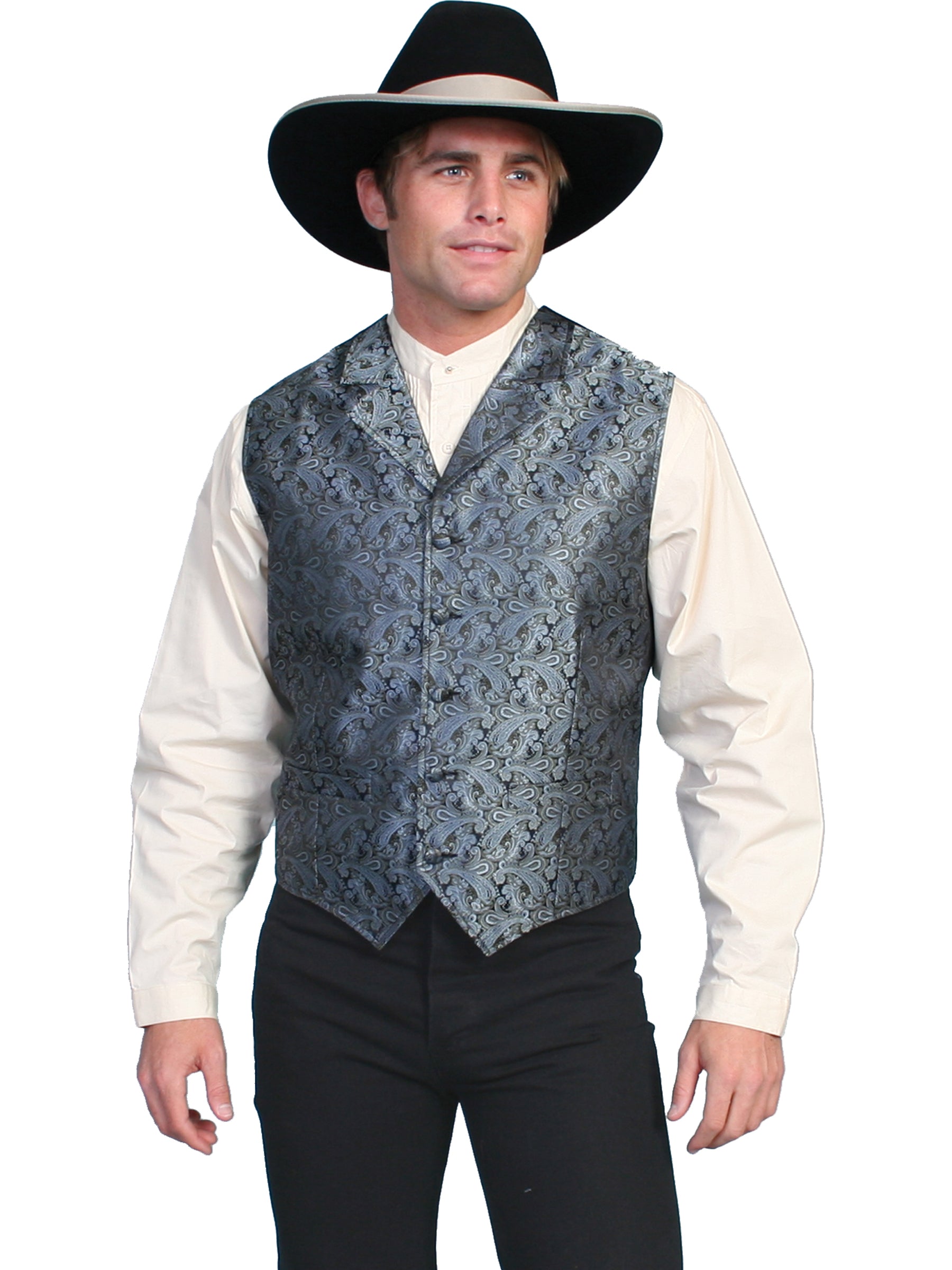 Wah Maker Blue Paisley Vest