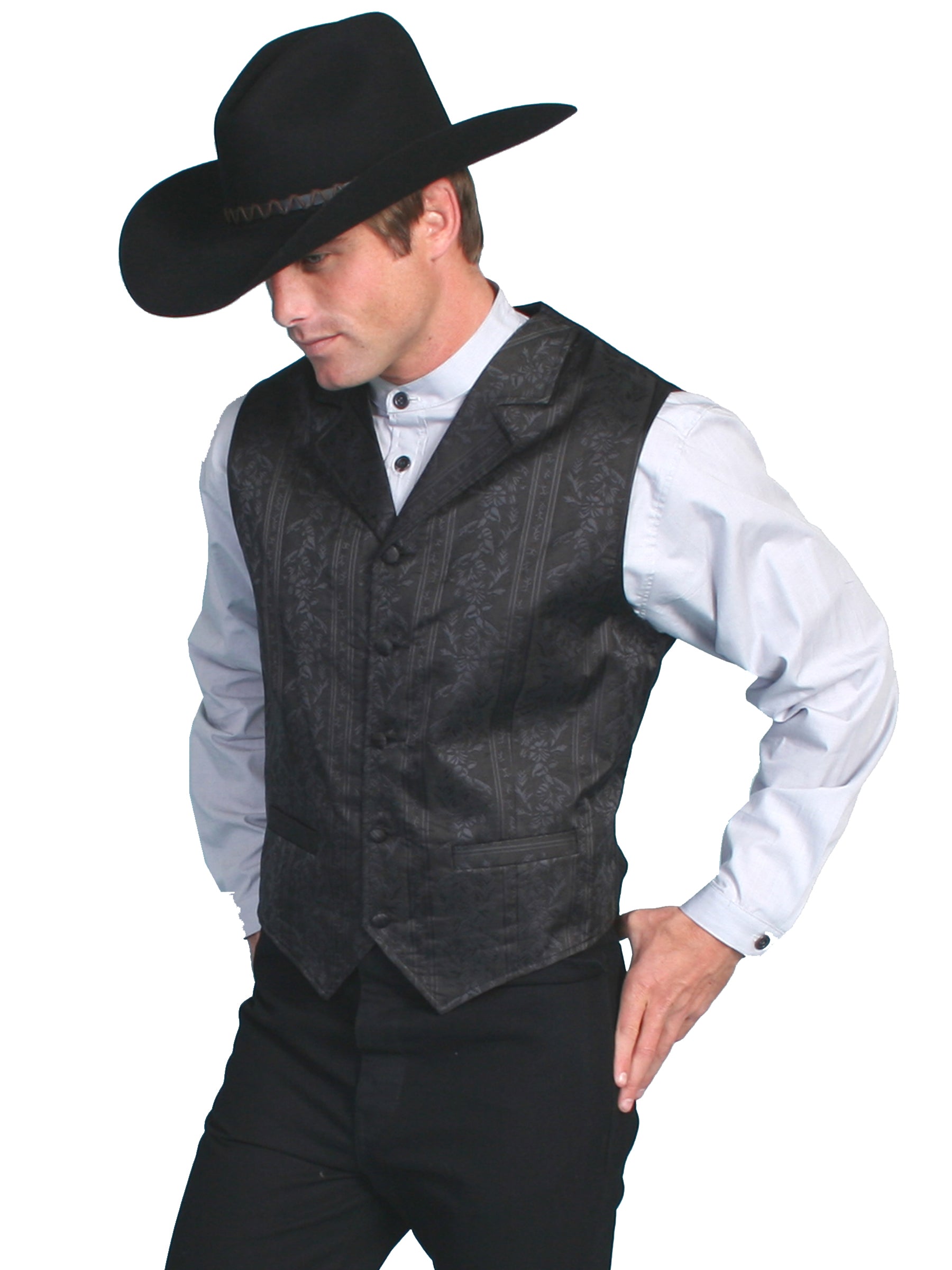 Wah Maker Black Tone On Tone Stripe Vest