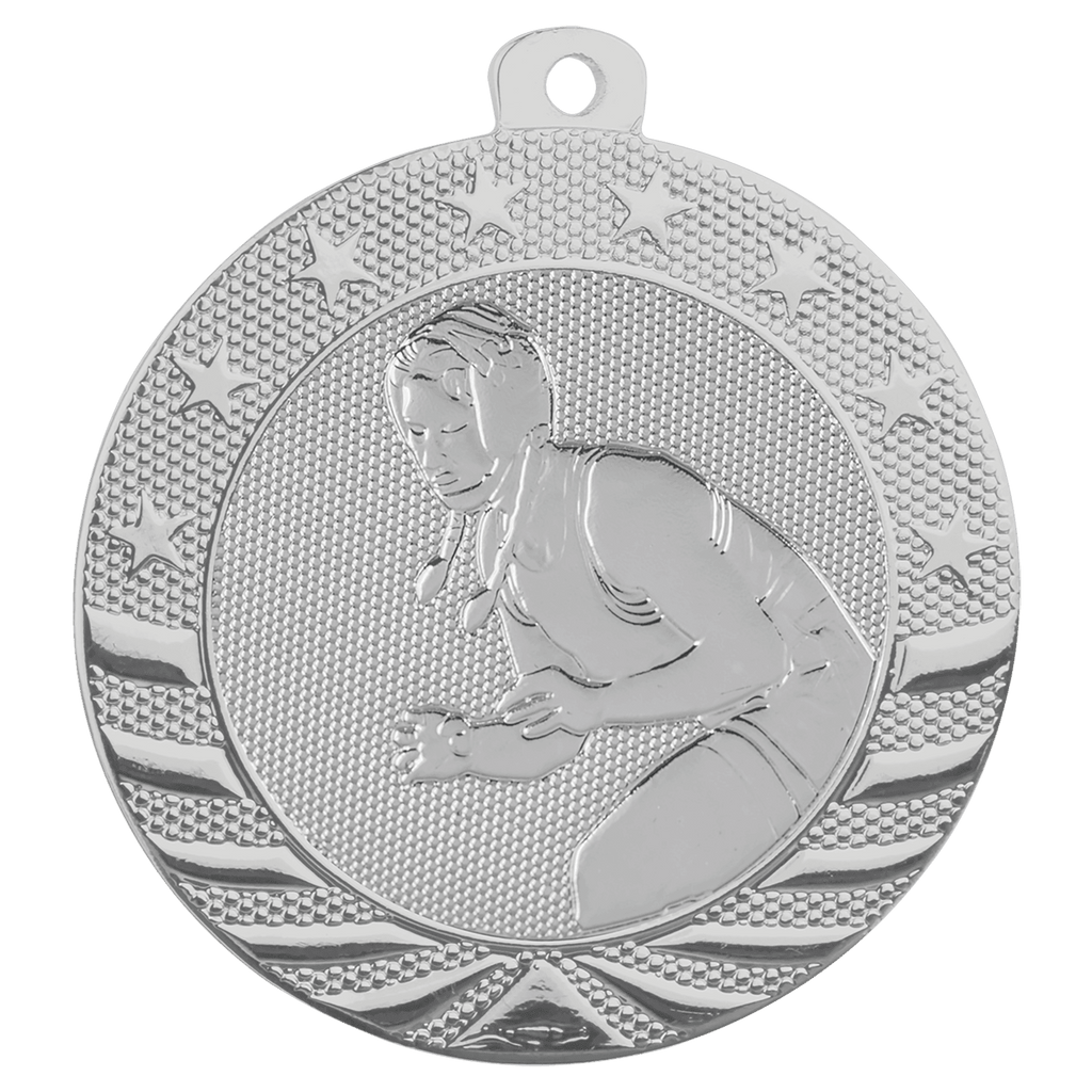 Bright Silver 2" Female Wrestling Starbrite Medal