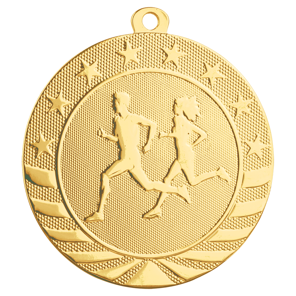 Bright Gold 2 3/4" Cross Country Starbrite Medal