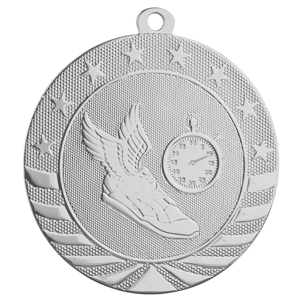 Bright Silver 2 3/4" Track Starbrite Medal