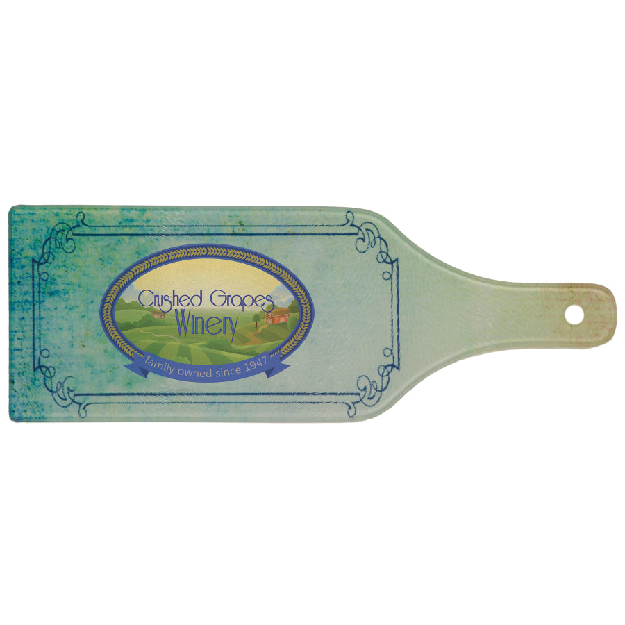 Wine Bottle Shape Glass Cutting Board