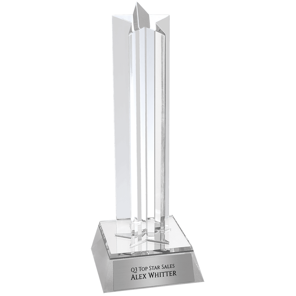 Silver 7 1/2" Star Column Acrylic with Base