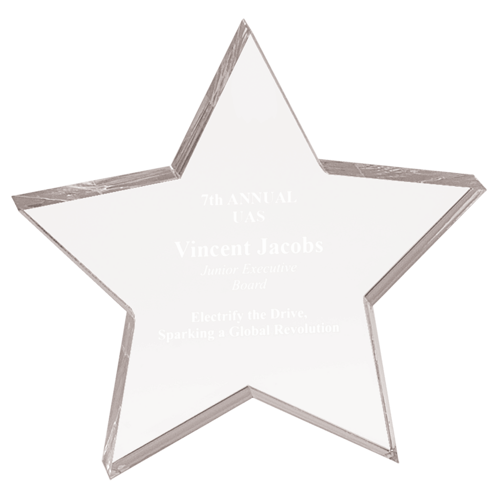 Clear 5" x 5" Star Acrylic Paperweight