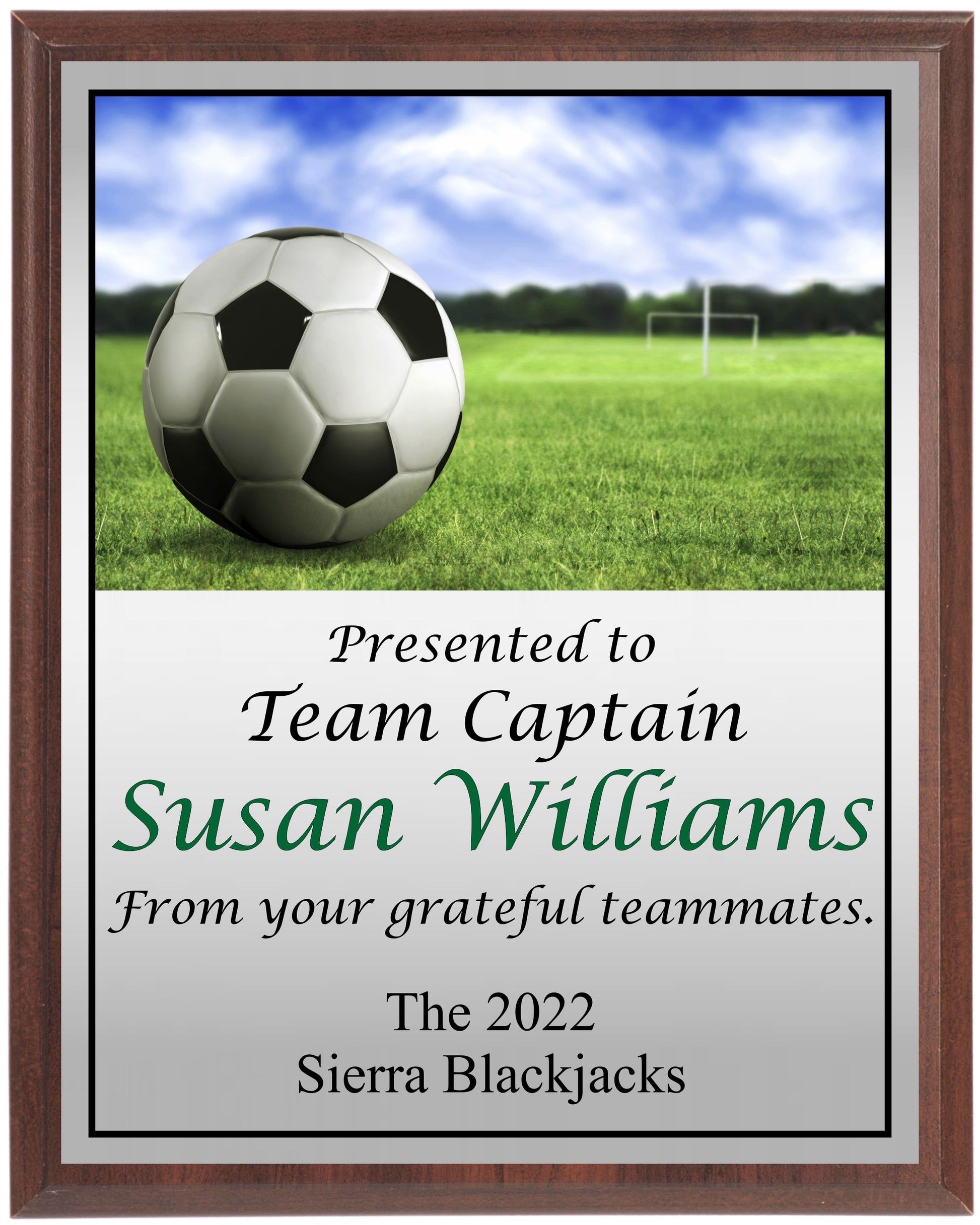 Soccer Goal Scene Plaque