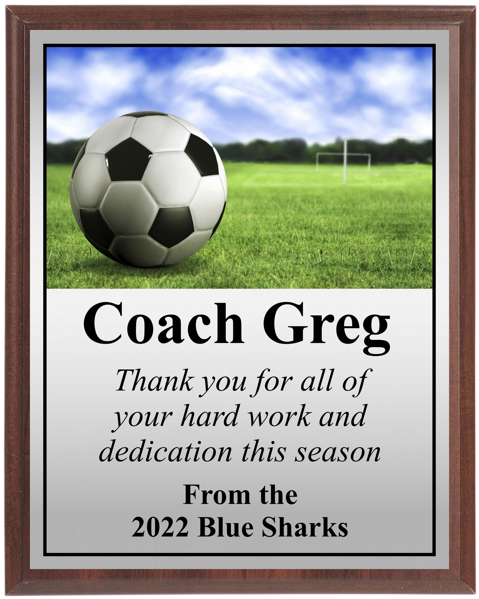 Soccer Goal Scene Plaque