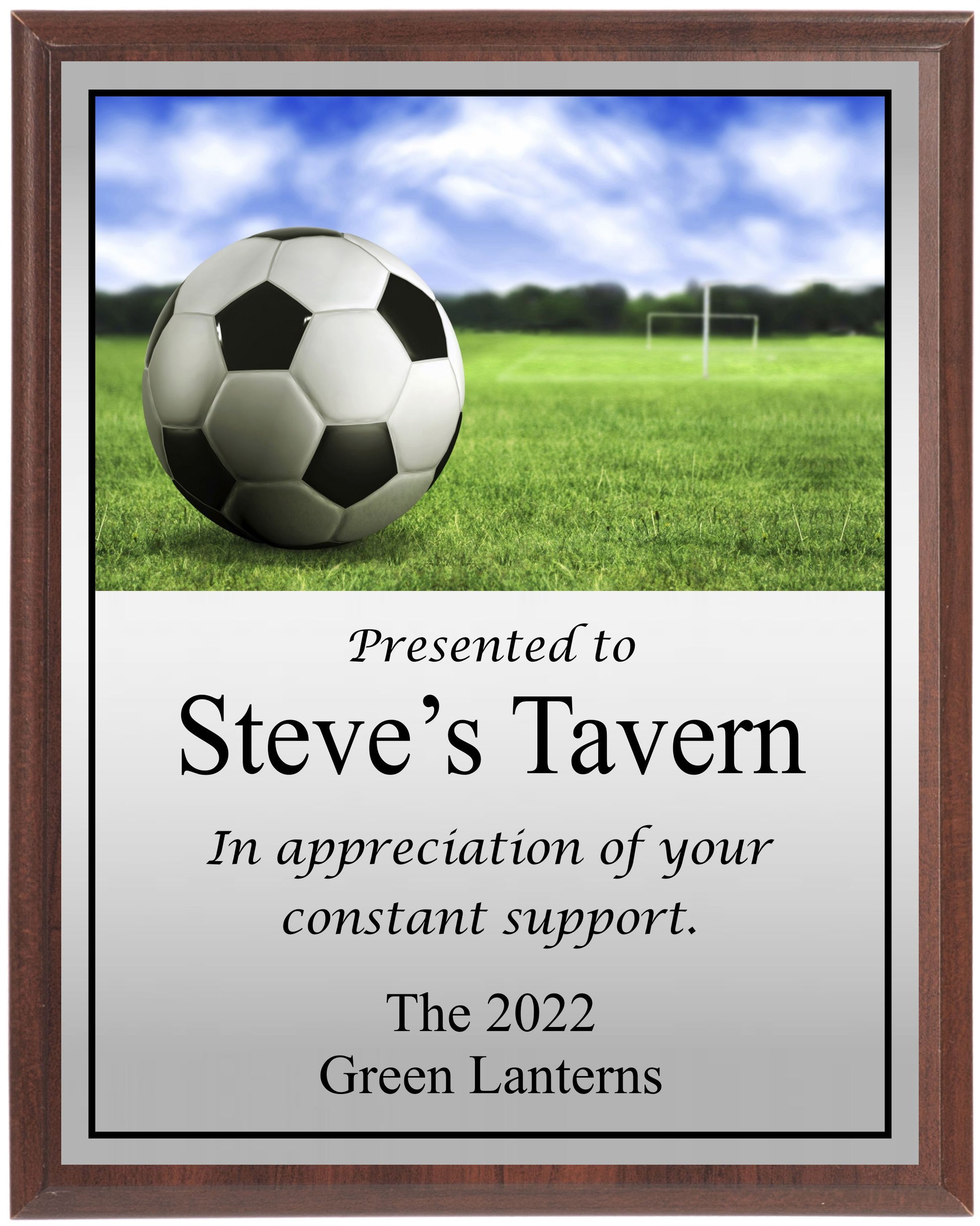Soccer Goal Scene Plaque