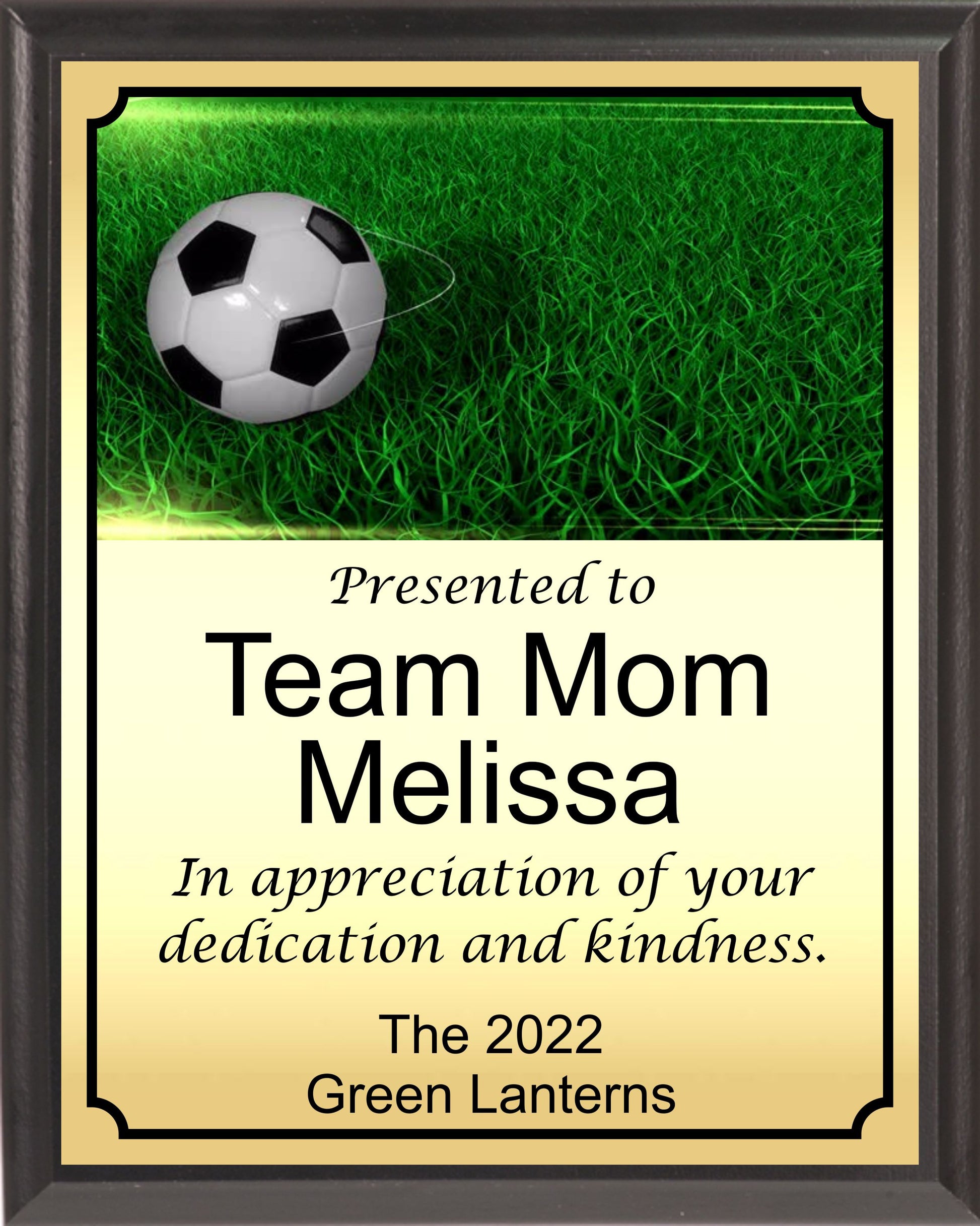 Soccer Ball in Grass Plaque