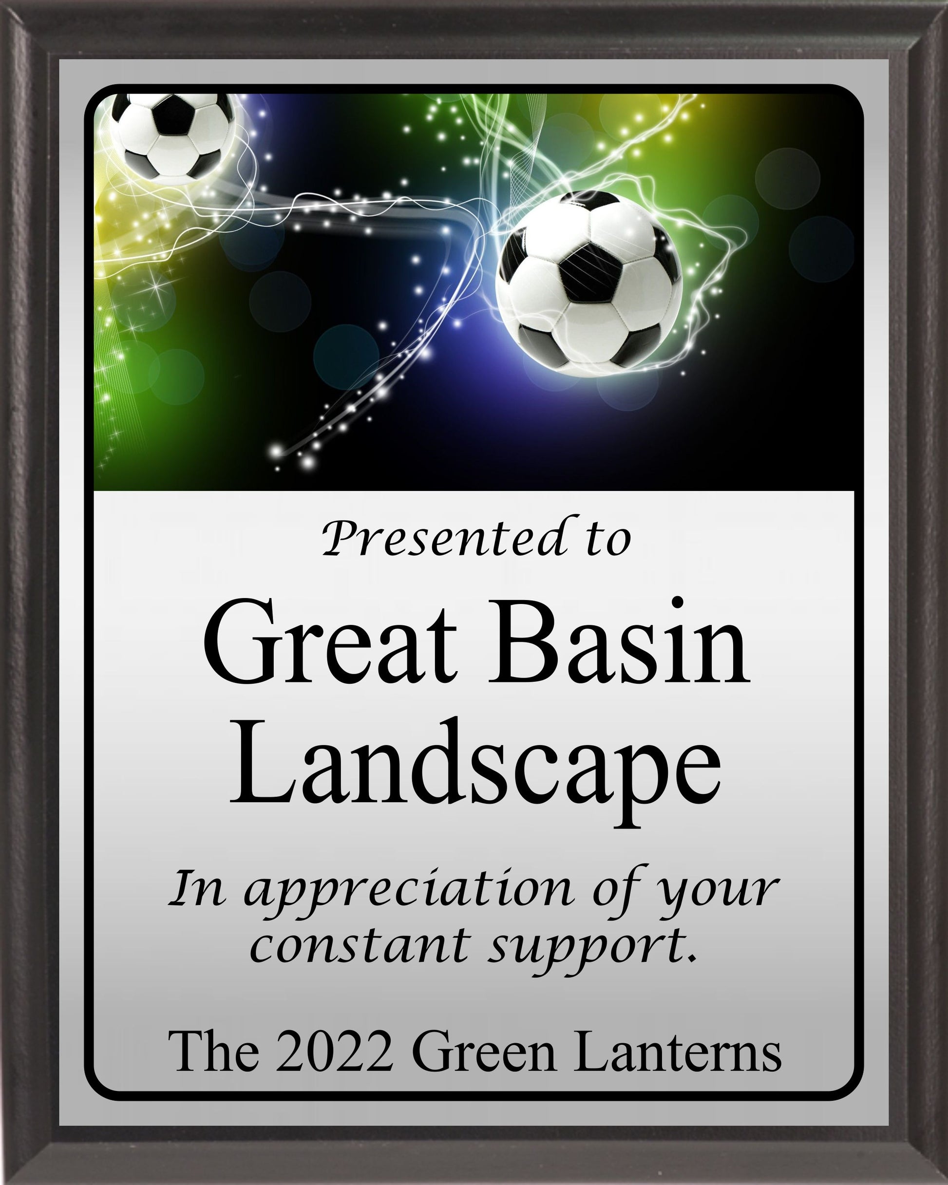 Electric Soccer Plaque