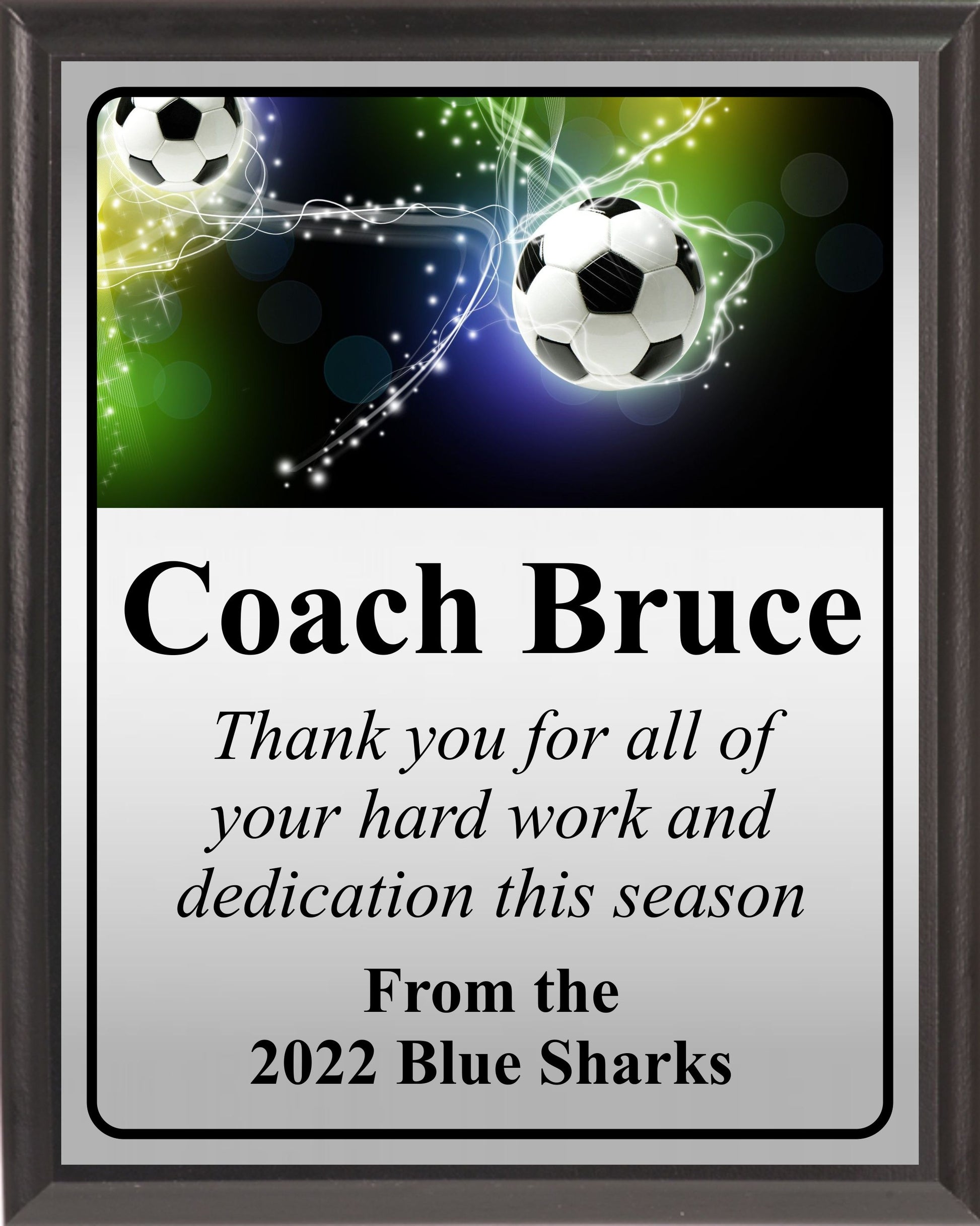 Electric Soccer Plaque