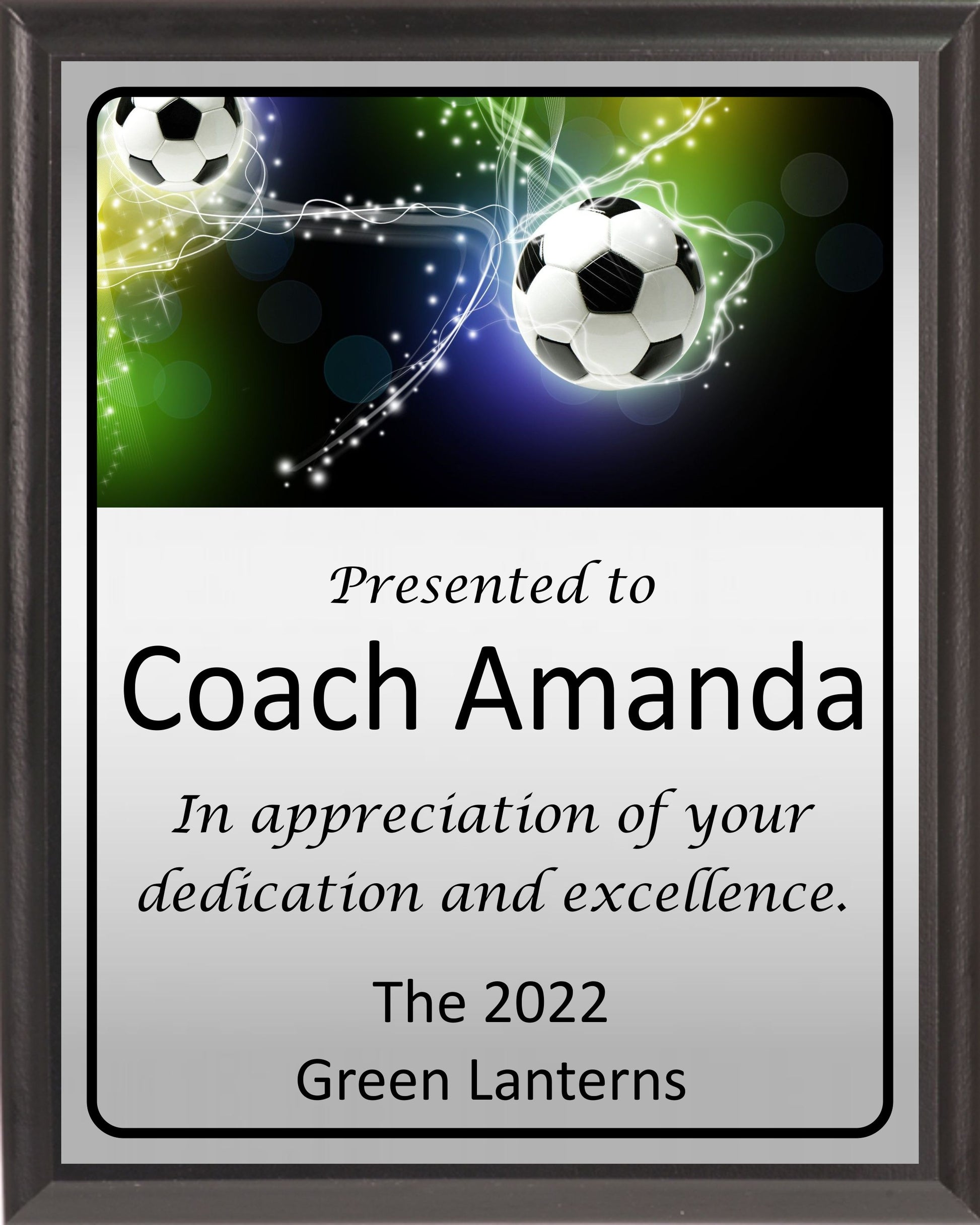 Electric Soccer Plaque