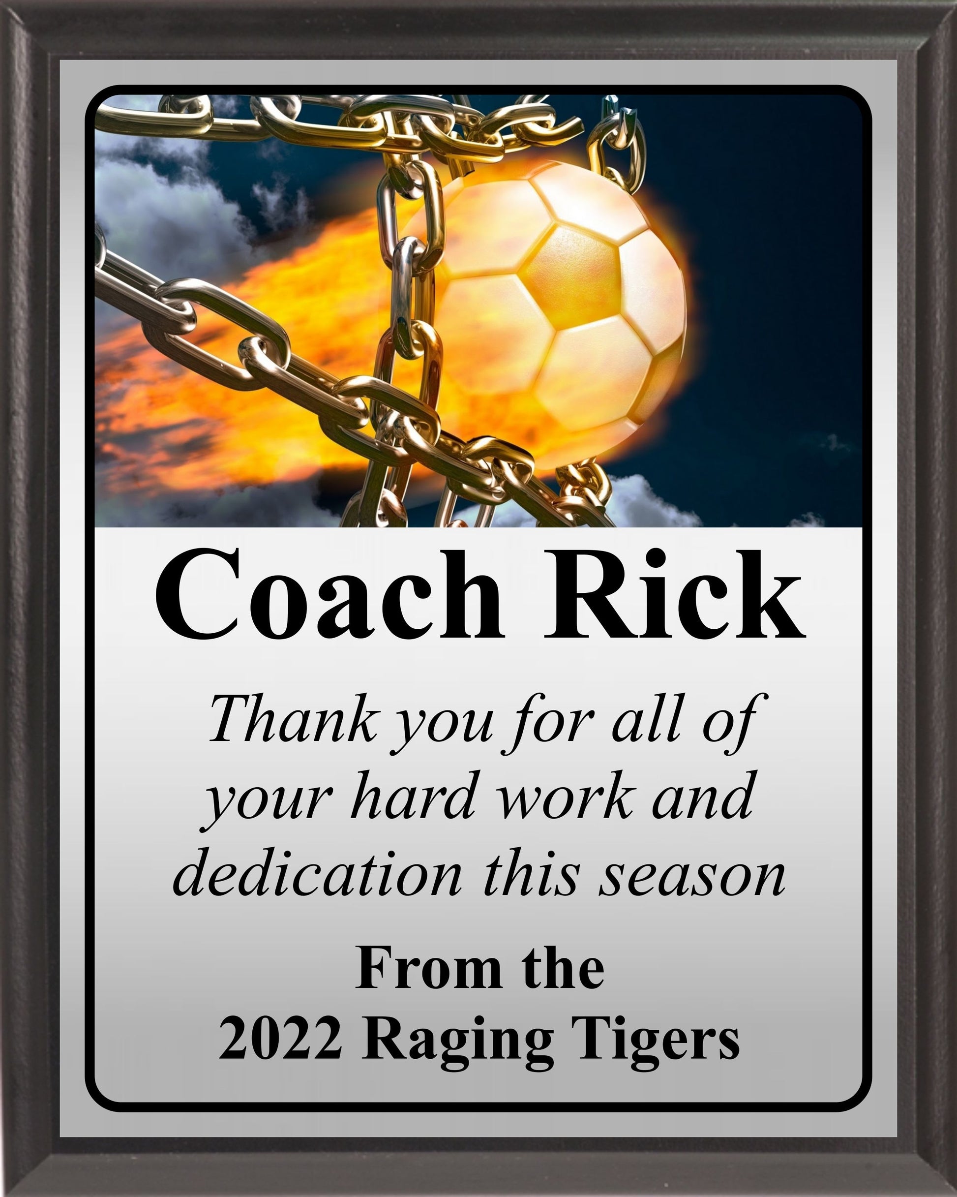 Ball and Chain Soccer Plaque