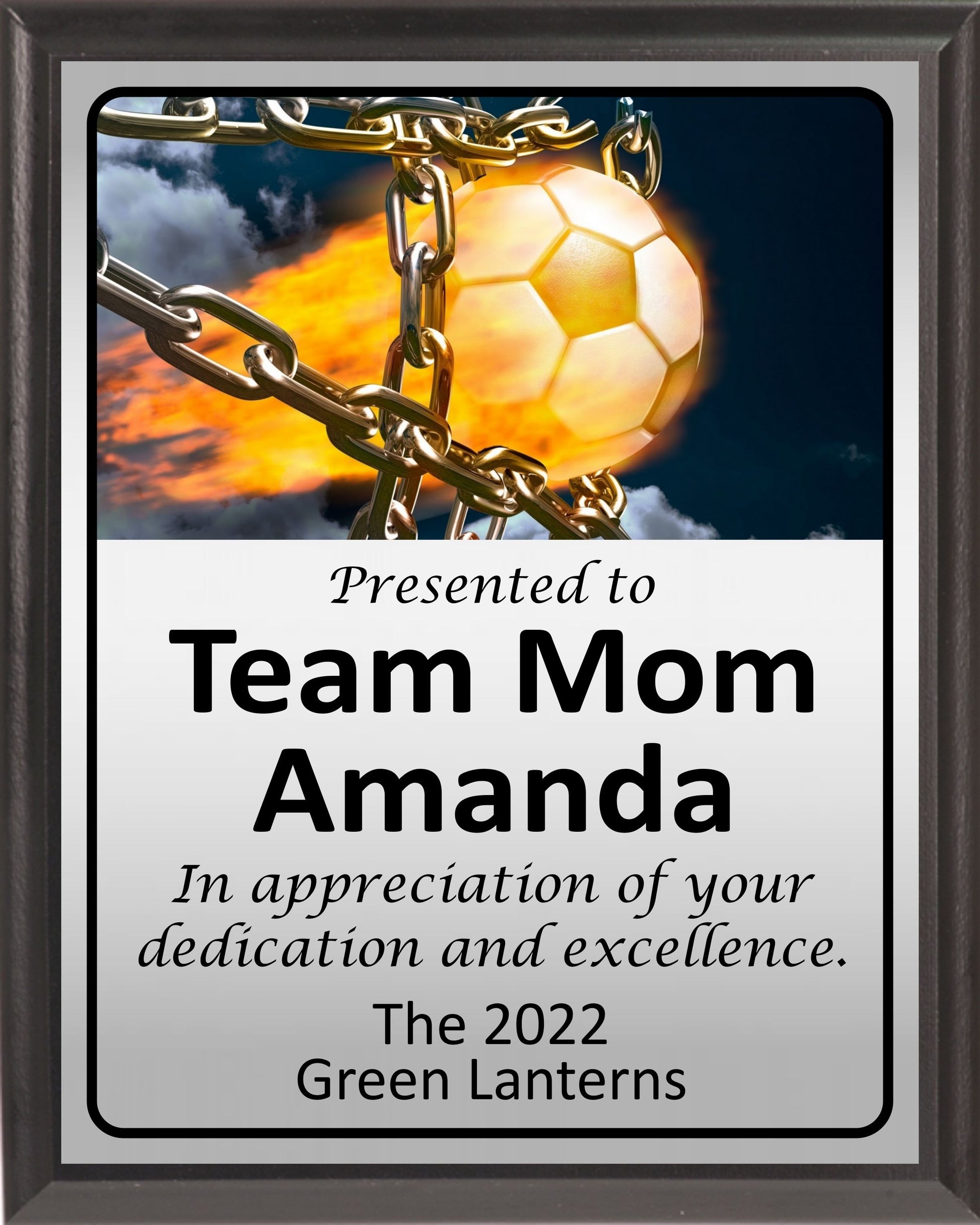 Ball and Chain Soccer Plaque