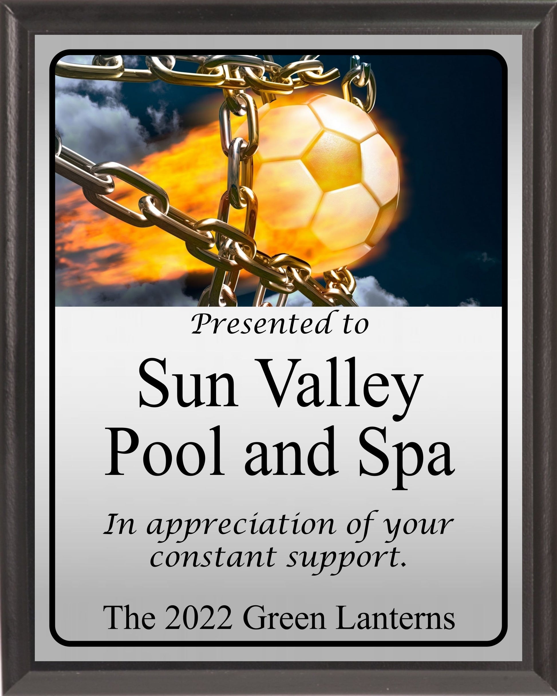 Ball and Chain Soccer Plaque