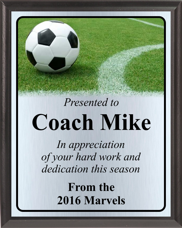 Ball on Soccer Field Line Plaque