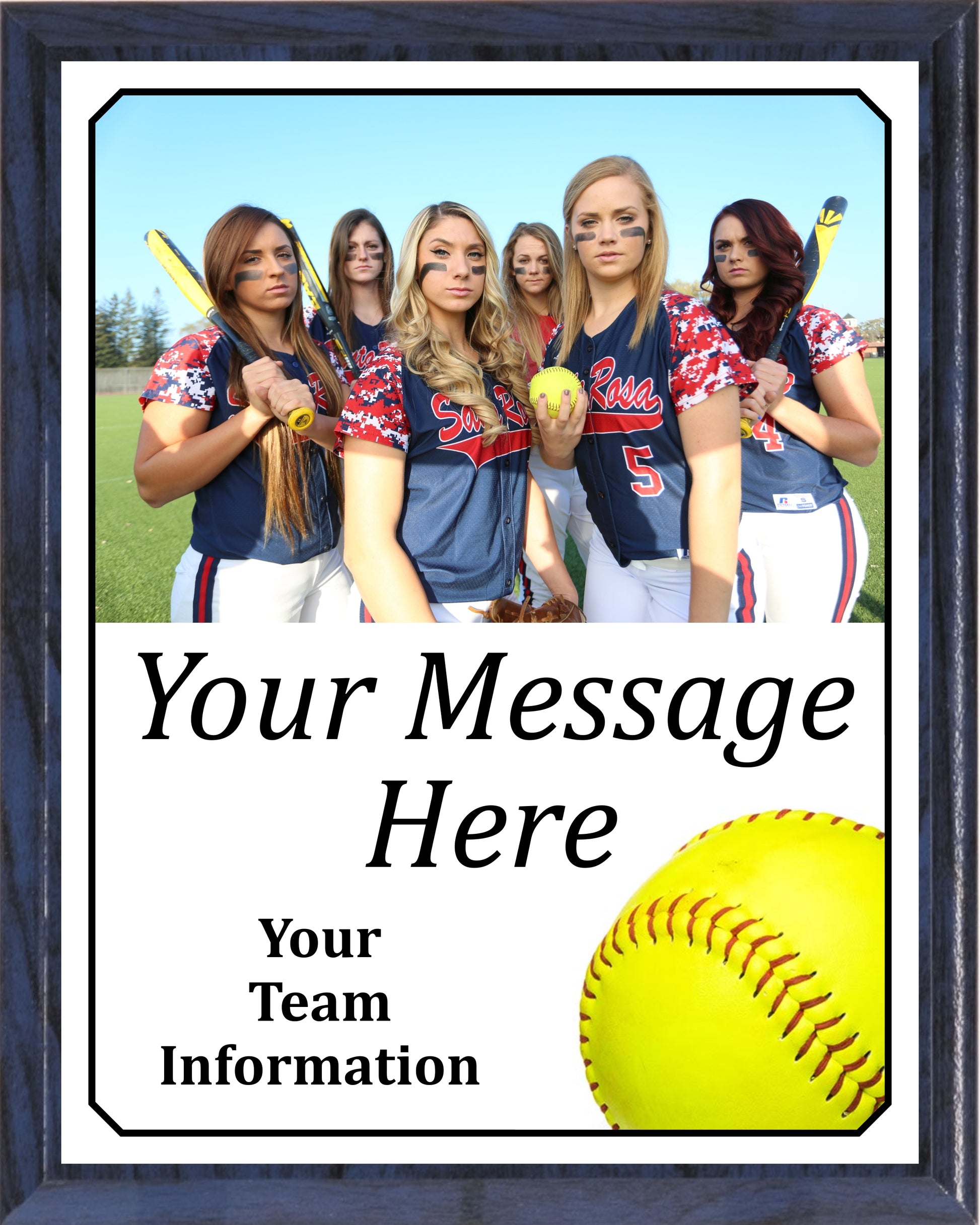 Economy Heat Transfer Team Photo Plaque, Softball