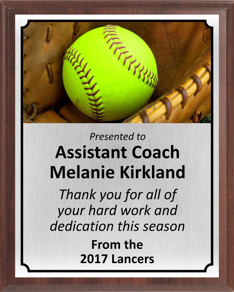 Ball In Glove Softball Plaque