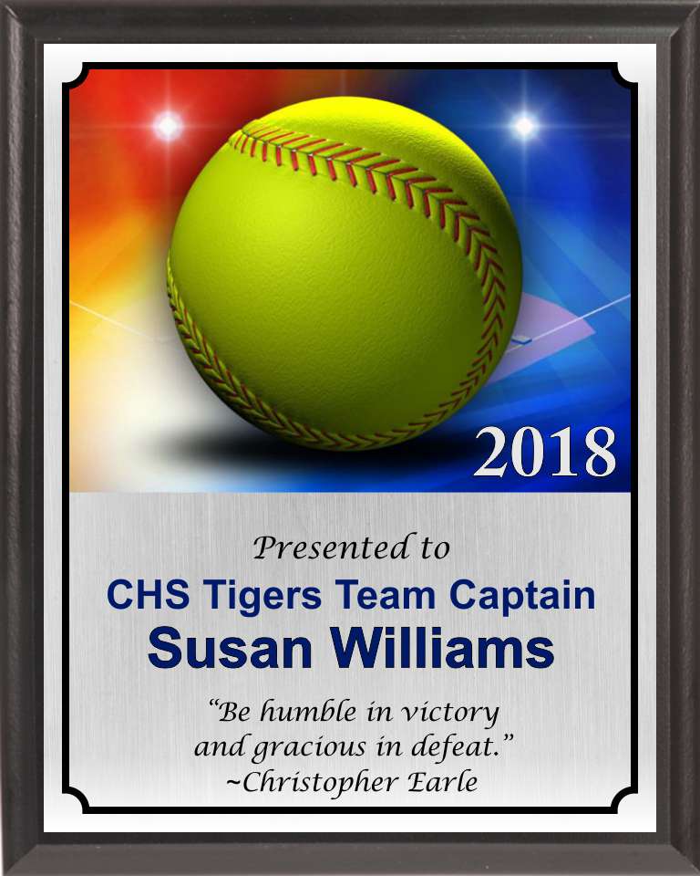 Colorful Softball Plaque