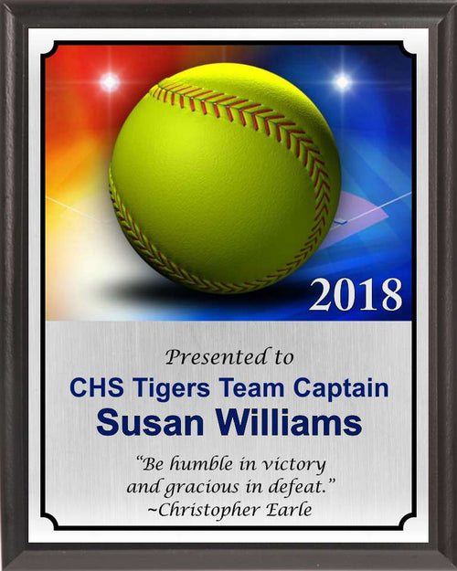 Colorful Softball Plaque