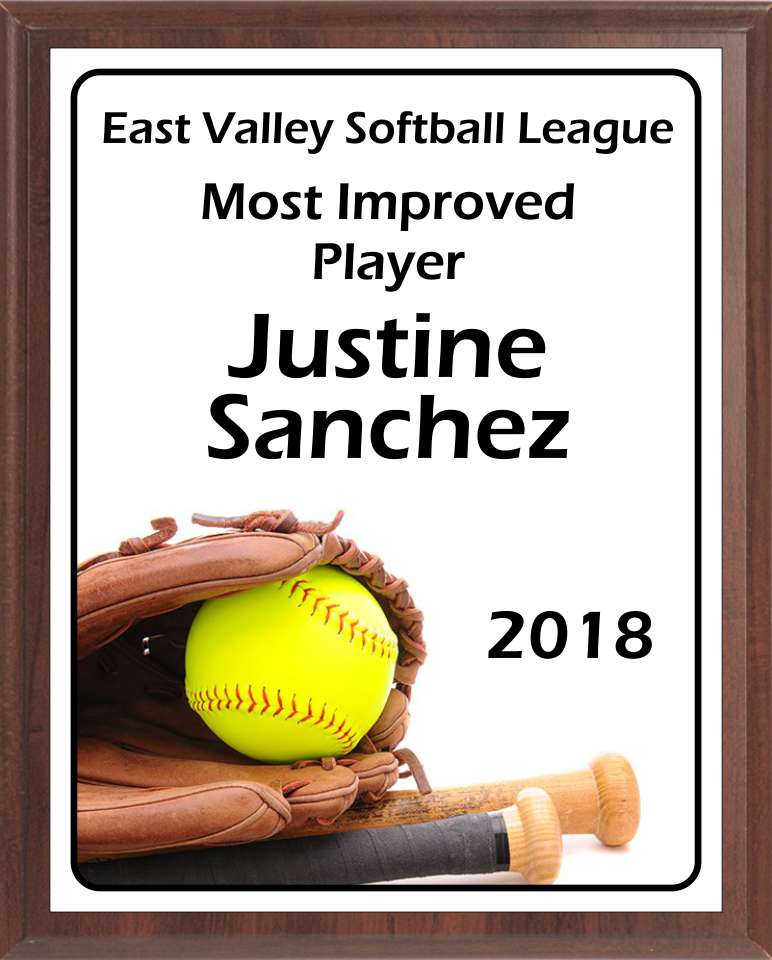 Glove, Ball, and Bats Softball Plaque
