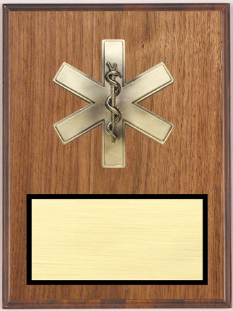 Walnut Star of Life Plaque