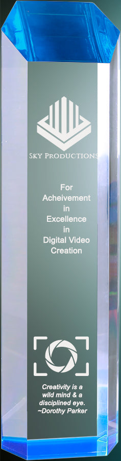 Blue Acrylic Tower Award