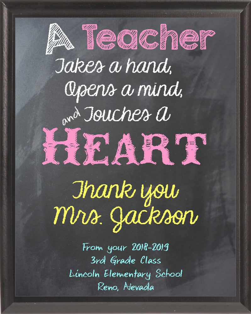 Chalkboard Teacher Plaque