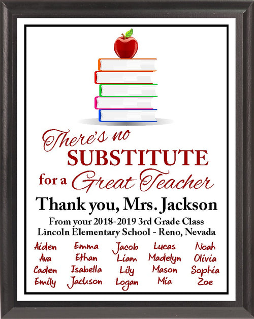 “There's No Substitute” Teacher Plaque