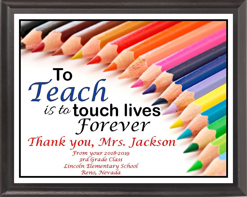 Colored Pencils Teacher Plaque