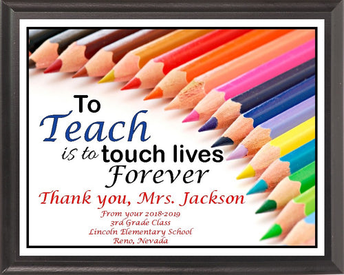 Colored Pencils Teacher Plaque