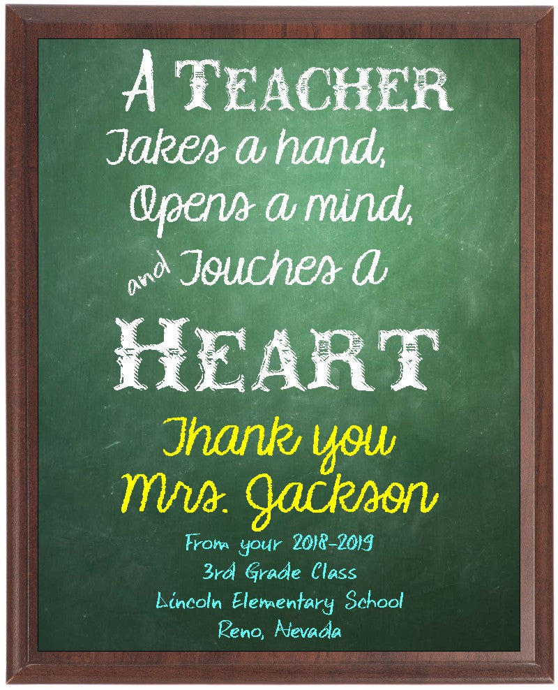 Chalkboard Teacher Plaque