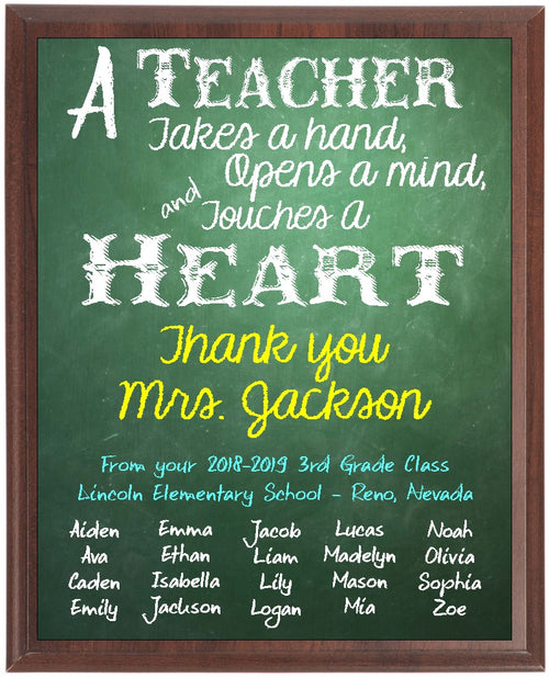 Chalkboard Teacher Plaque