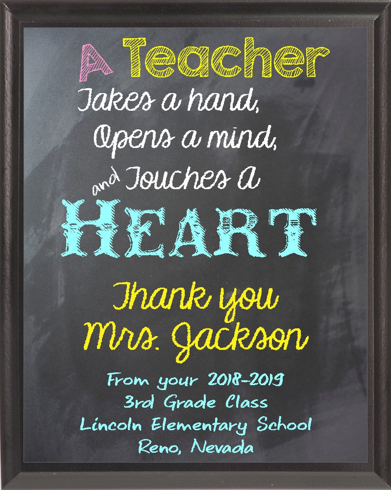 Chalkboard Teacher Plaque
