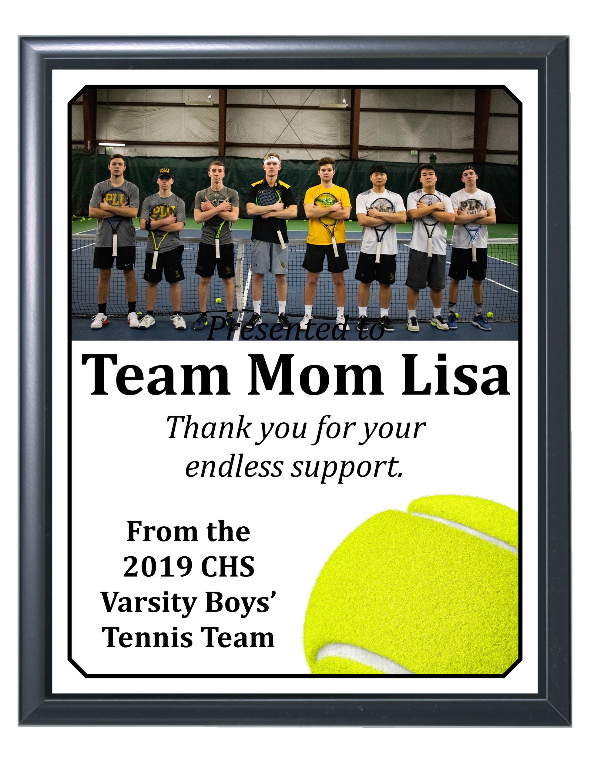 Economy Heat Transfer Team Photo Plaque, Tennis