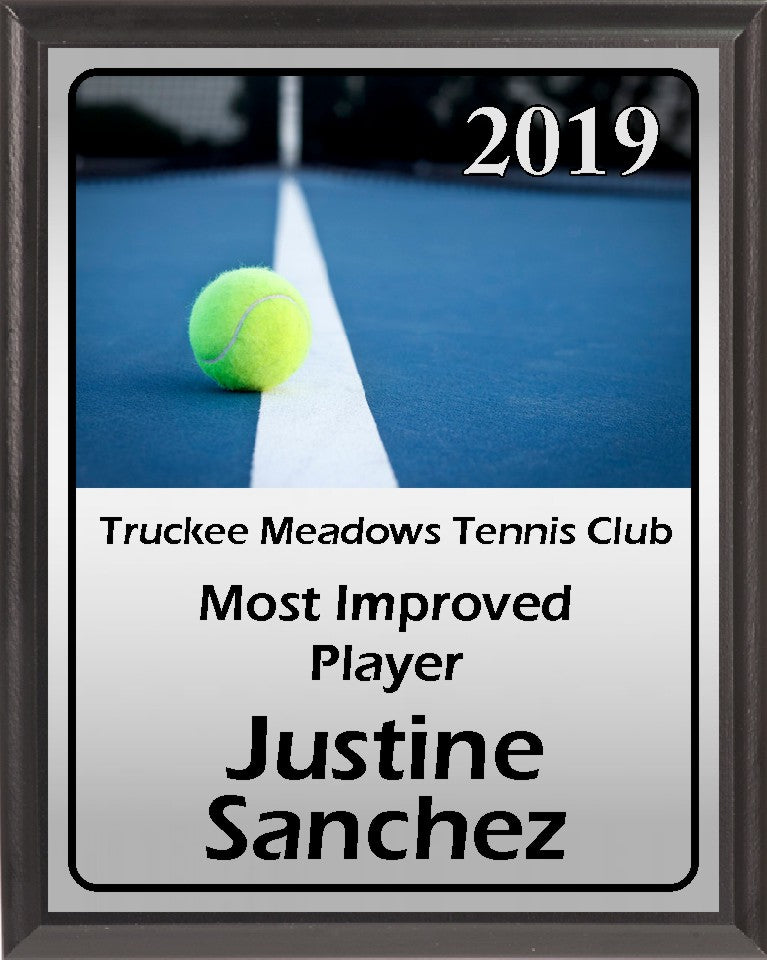 Tennis Ball on Blue Court Plaque