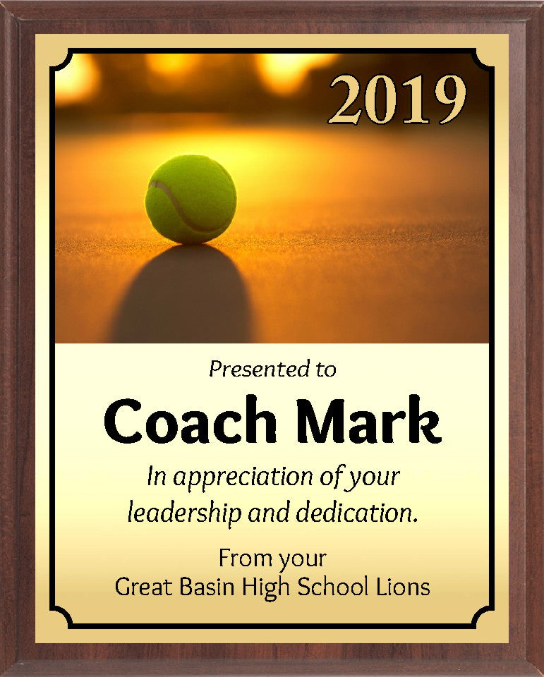 Sunset Ball Tennis Plaque