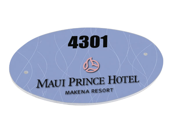 Glossy Oval Door Sign Pre-Drilled