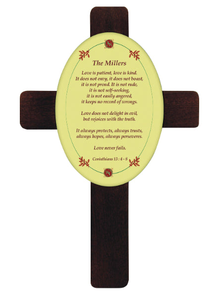 Mahogany Hardboard Cross With Hardboard Tile