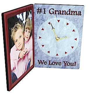 Hinged Wood Panel Photo Clock