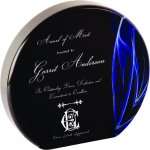 Blue Vapor Acrylic Award, Round