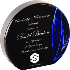 Blue Vapor Acrylic Award, Round