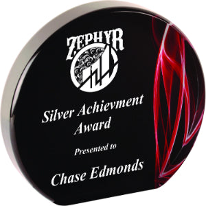 Red Vapor Acrylic Award, Round