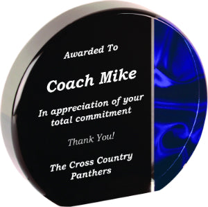 Blue Velvet Acrylic Award, Round