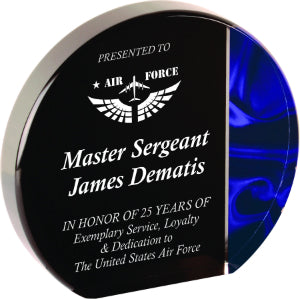 Blue Velvet Acrylic Award, Round