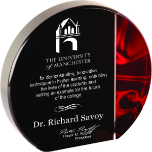 Red Wave Acrylic Award, Round